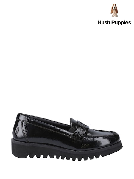 Hush Puppies Francis Patent Black Loafers (W53627) | £65