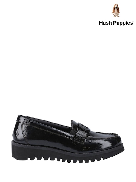Hush Puppies Francis Patent Black Loafers (W53633) | £54