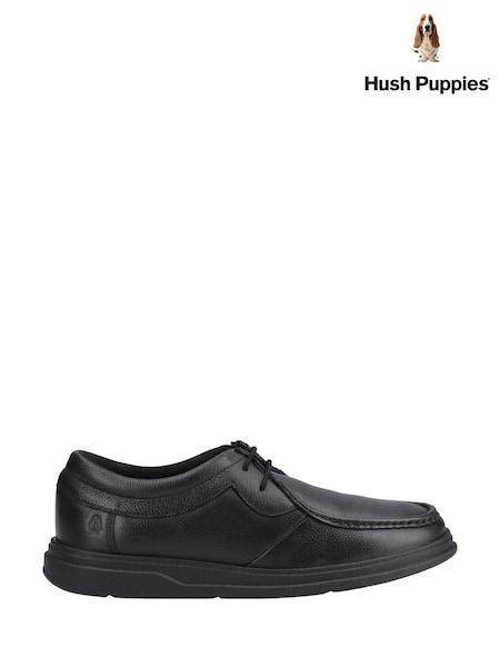 Hush Puppies Senior Ronan Mocc Toe Black Shoes (W53637) | £60