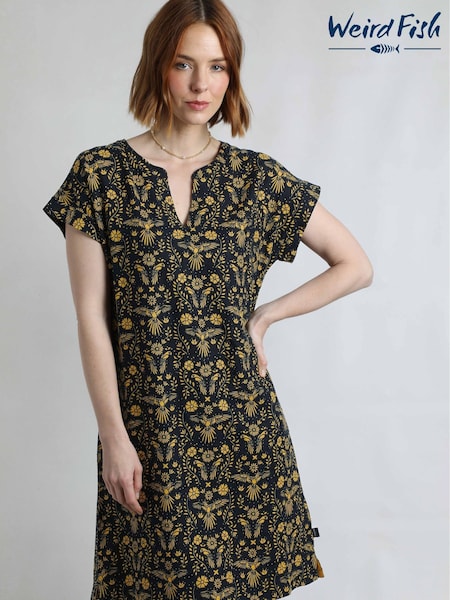 Weird Fish Blue Althea Printed Dress (W53869) | £60