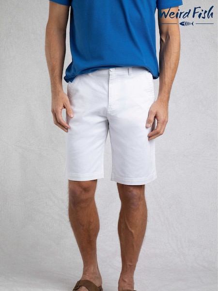 Weird Fish White Rayburn Flat Front Shorts (W53889) | £42