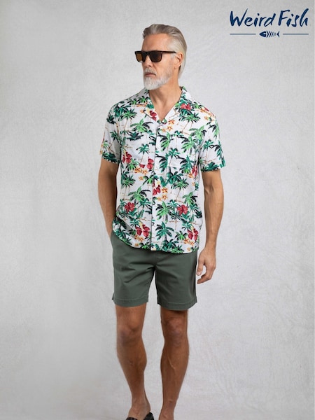 Weird Fish Green Holborn Hawaiian Shirt (W53909) | £45