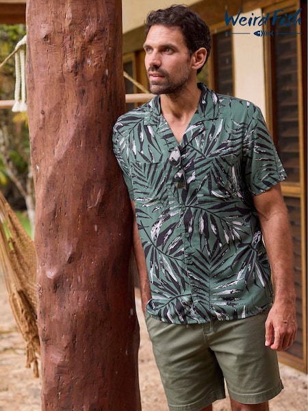Weird Fish ArmyGn Holborn Hawaiian Shirt (W53915) | £45