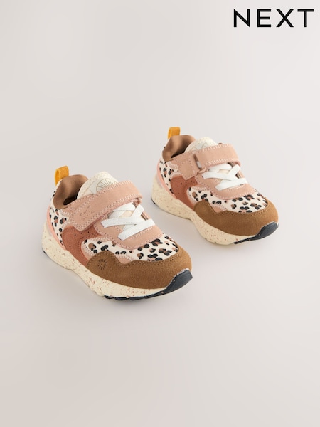 Neutral Animal Wide Fit (G) Elastic Lace Touch Fasten Trainers (W53949) | £22 - £24