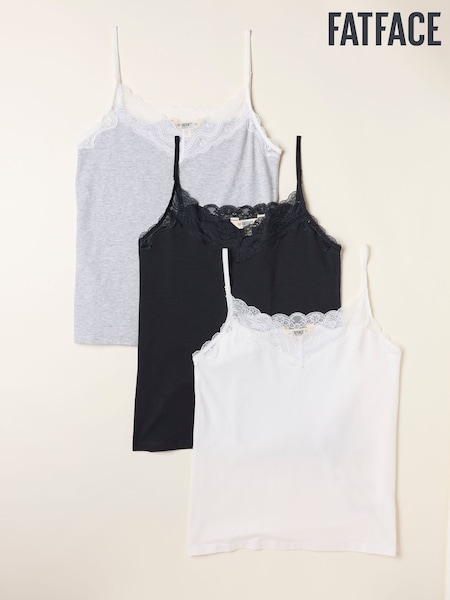 FatFace Grey 3 Pack of Lace Vests (W53993) | £30