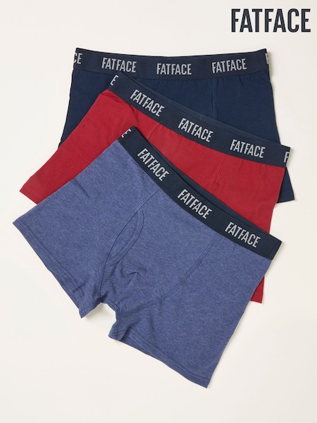 FatFace Red 3 Pairs of Plain Boxers (W54014) | £30