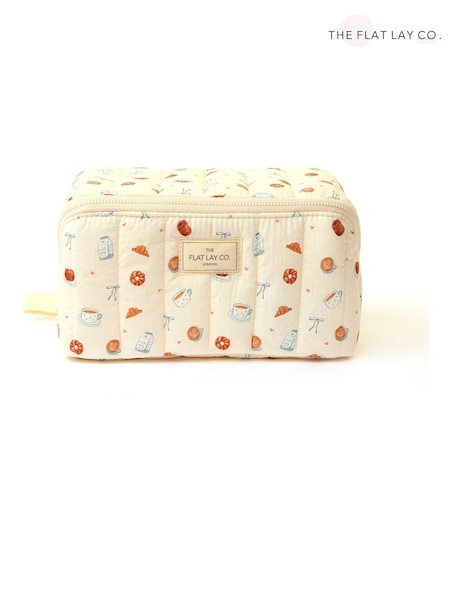 The Flat Lay Co. Marshmallow Open Flat Box Makeup Bag (W54022) | £25