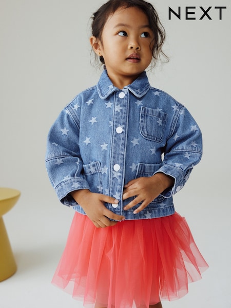 Dark Wash Star Jaquard Denim Jacket (3mths-7yrs) (W54088) | £17 - £21