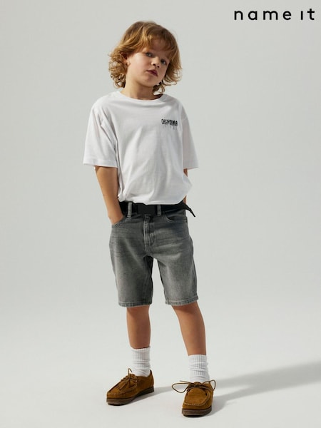Name It White 100% Cotton Graphic Back Print T-Shirt (W54144) | £12