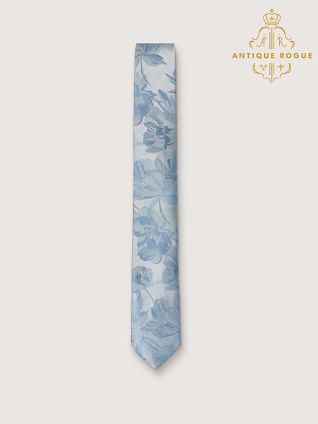 Antique Rogue Blue Summer Floral Tie (W54311) | £20