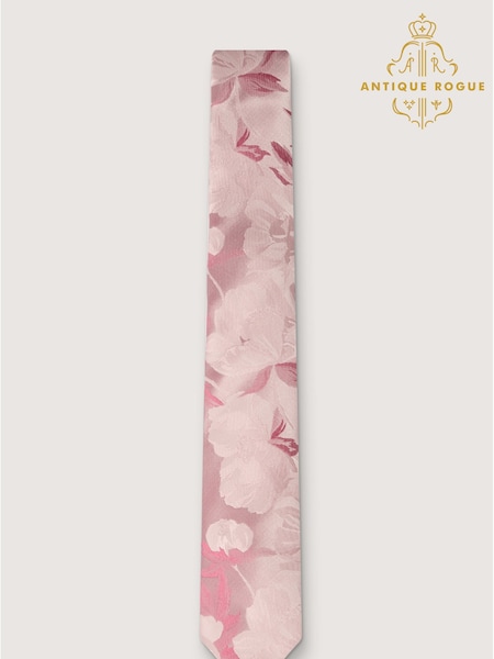 Antique Rogue Pink Summer Floral Tie (W54313) | £20