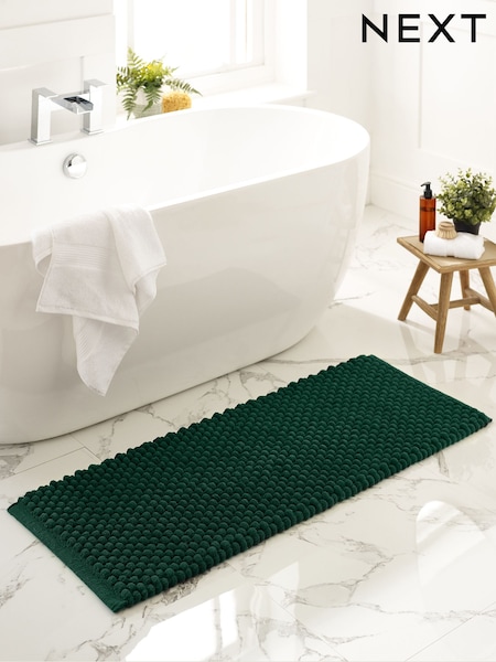 Bottle Green Giant Bobble Runner Bath Mat (W54477) | £20