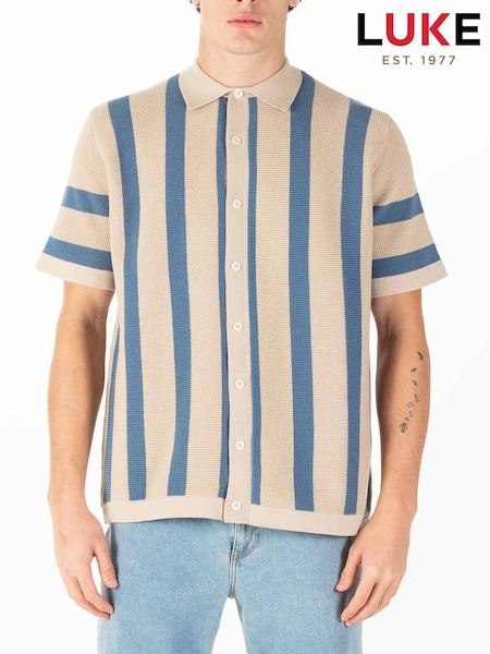Luke 1977 Blue Deck Knitted Shirt (W54506) | £39
