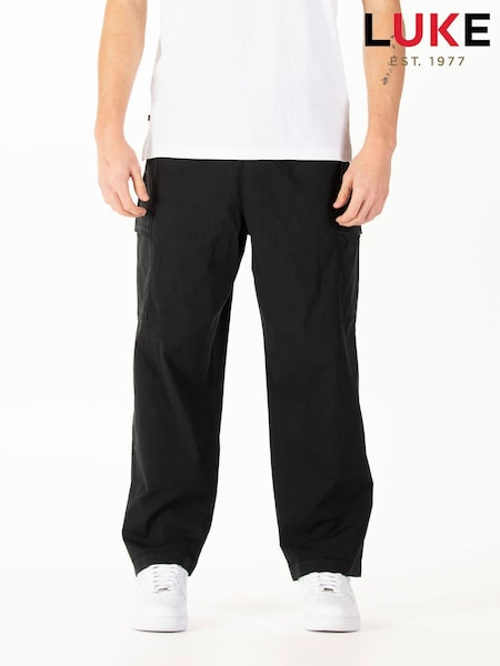 Luke1977 Cerro Redondo Cargo Black Trousers (W54529) | £45