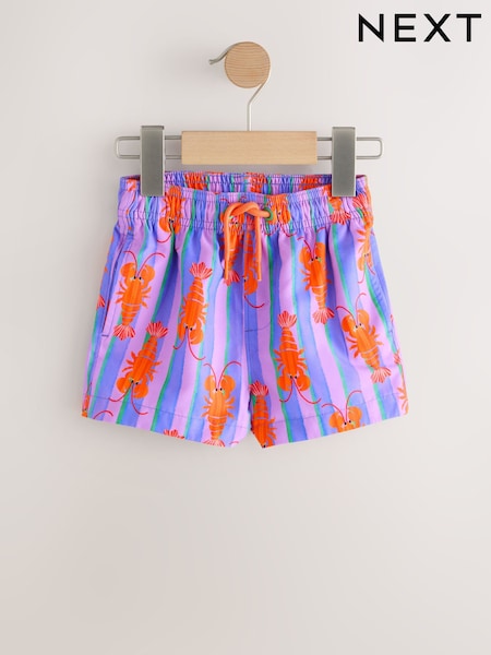 Pink/Lilac Printed Swim Shorts (3mths-7yrs) (W54531) | £6 - £10