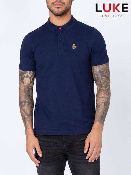 Luke 1977 Williams 100% Cotton Black Polo Shirt (W54533) | £39