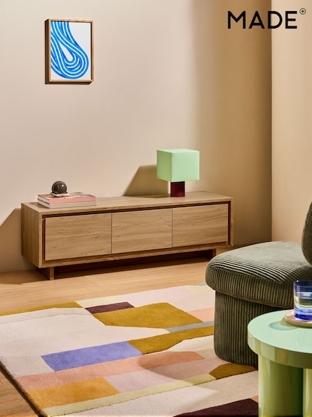 MADE.COM Oak Effect Kaci Wide Up to 50 Inch TV Unit (W54670) | £329