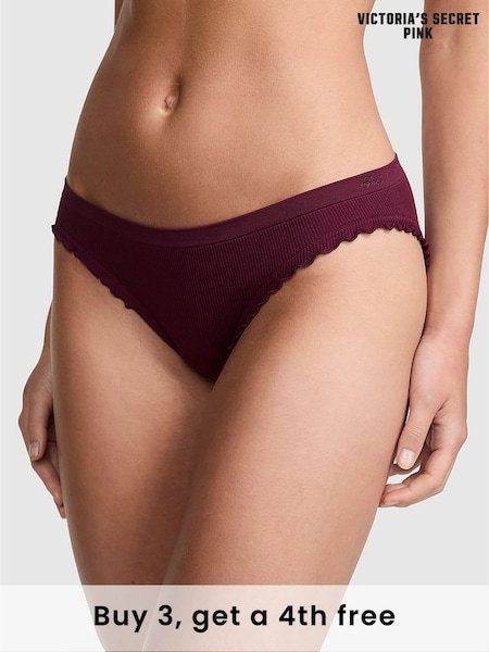Victoria's Secret PINK Purple Rose Bikini Seamless Knickers (W54690) | £9