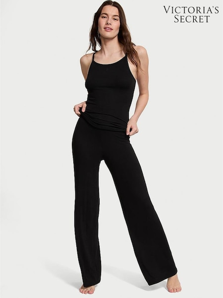 Victoria's Secret Black Modal Rib Cami Long Pyjamas Set (W54691) | £45