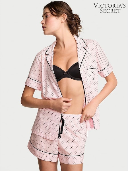 Victoria's Secret Angel Pink Dots Cotton Short Pyjamas Set (W54718) | £45