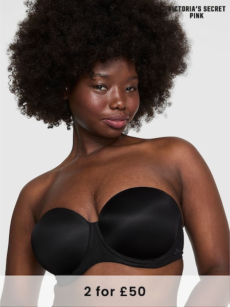 Victoria's Secret PINK Black Strapless Multiway Push Up Bra (W54720) | £29