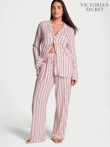 Victoria's Secret Pretty Blossom Stripe Pink Modal Long Pyjamas Set (W54770) | £59