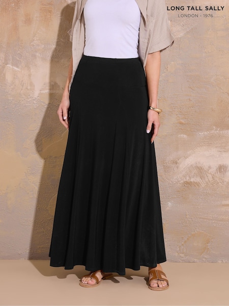 Long Tall Sally Black Godet Maxi Skirt (W54913) | £33