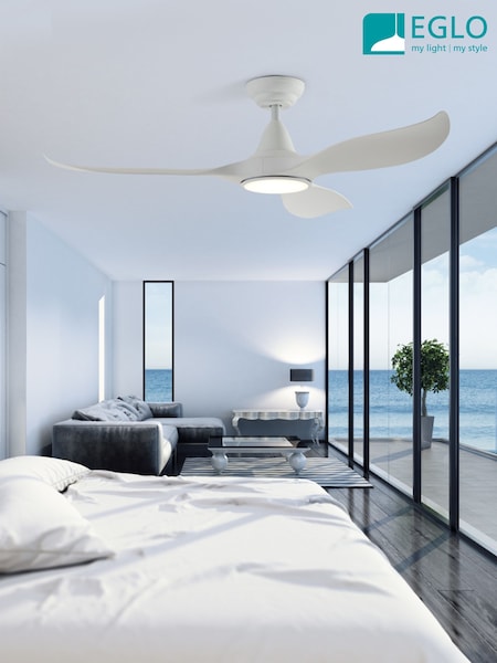 Eglo White Cirali 52 Reversible LED Ceiling Fan (W54975) | £399