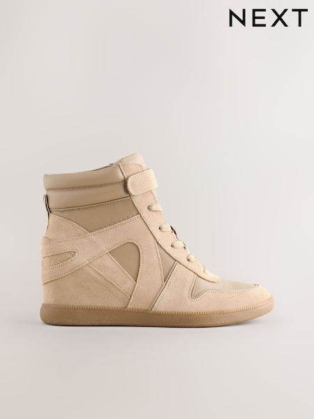 Taupe Forever Comfort® Lace Up Wedge Trainers (W54994) | £55