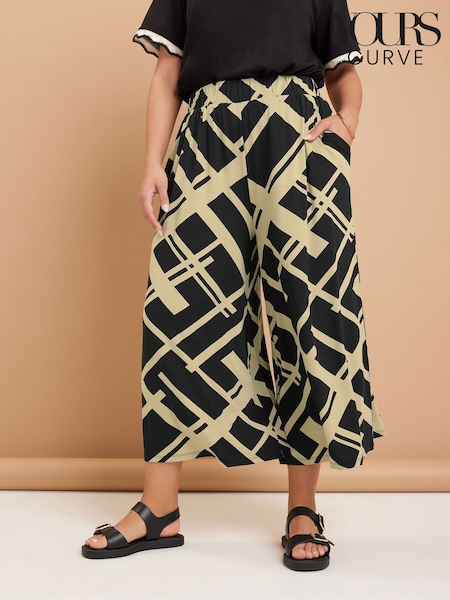 Yours Curve Black Midaxi Culottes (W55080) | £27