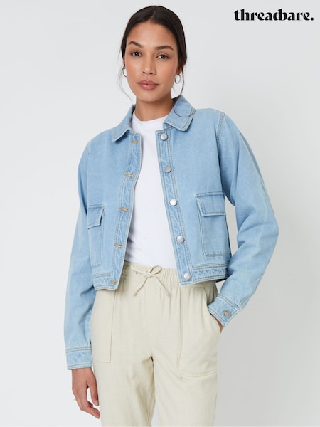 Threadbare Light Blue Boxy Denim 100% Cotton Jacket (W55218) | £38