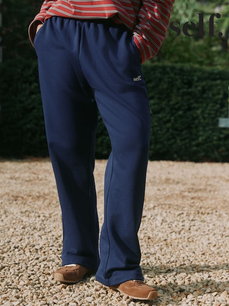 self. Navy Wide Leg Joggers (W55251) | £28