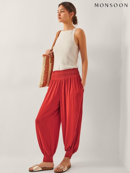 Monsoon Orange Reese Shirred Harem Trousers (W55305) | £49