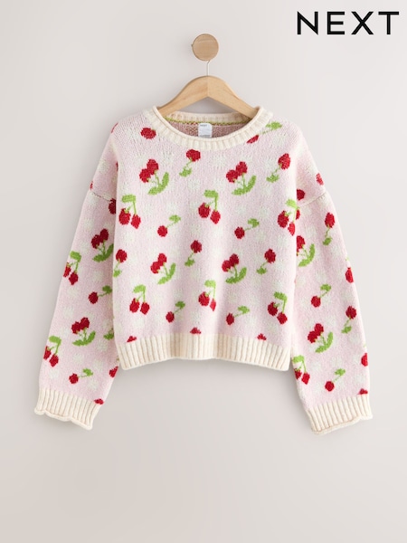 Pink Bow Knitted Jumper (W55385) | £45