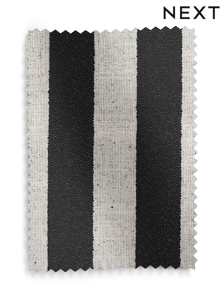 Black & White Woven Stripe Upholstery Swatch (W55503) | £0