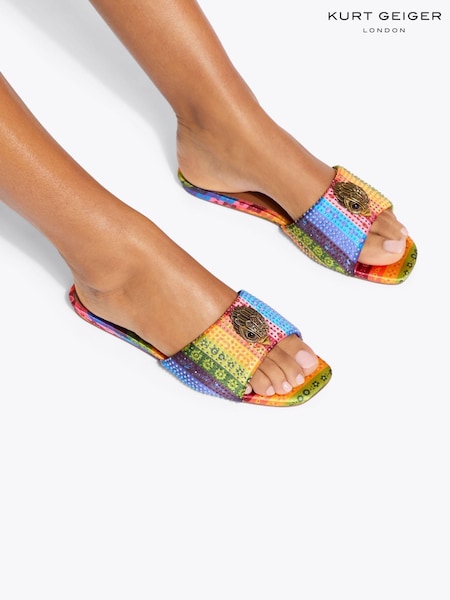Kurt Geiger London Pink Kensington Flat Sandals (W55510) | £139