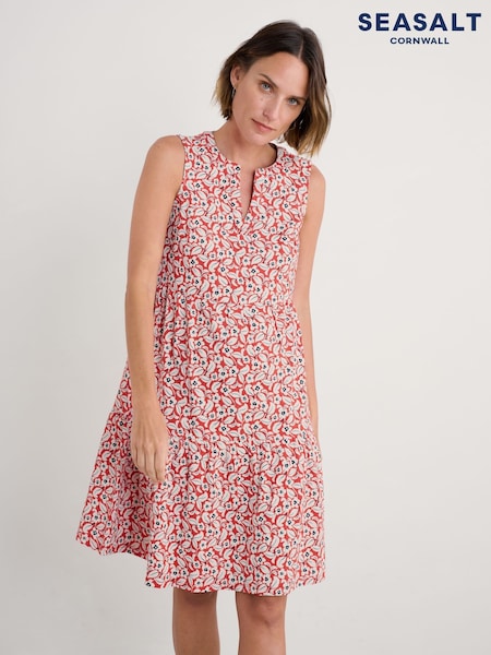 Seasalt Cornwall Orange Bodelva Sleeveless Jersey Dress (W55632) | £56