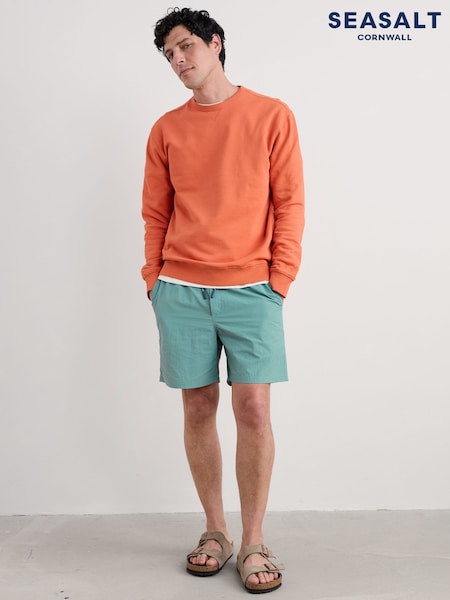 Seasalt Cornwall Orange Mens Bolitho 100% Cotton Sweatshirt (W55633) | £60