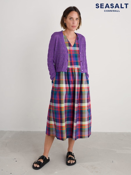 Seasalt Cornwall Purple Sweet Day 100% Cotton Cardigan (W55648) | £50