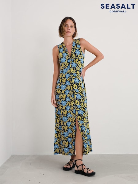 Seasalt Cornwall Blue Sleeveless Sanderling Midi Dress (W55760) | £70