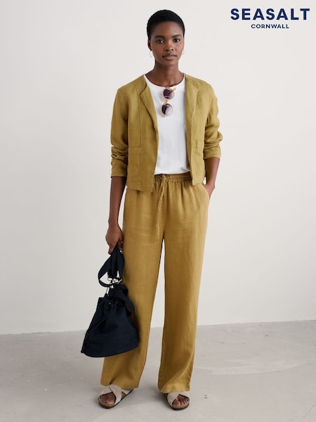 Seasalt Cornwall Green Country Lane Linen Jacket (W55766) | £80