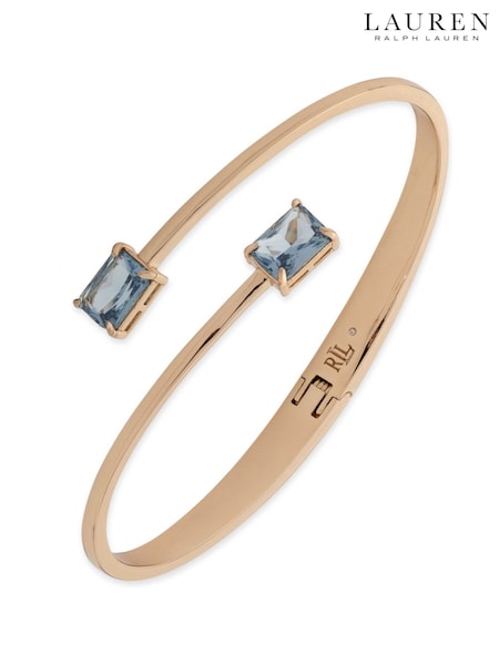 Lauren Ralph Lauren Gold Tone Light Sapphire Stone Cuff Bracelet (W55773) | £70
