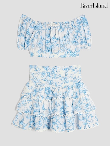 River Island Blue Girls Skirt Set (W55907) | £24