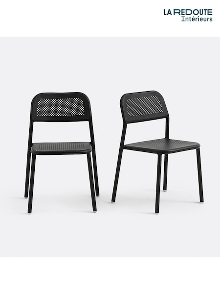 La Redoute Intérieurs Set of 2 Black Lyona Aluminium Garden Chairs (W55964) | £270