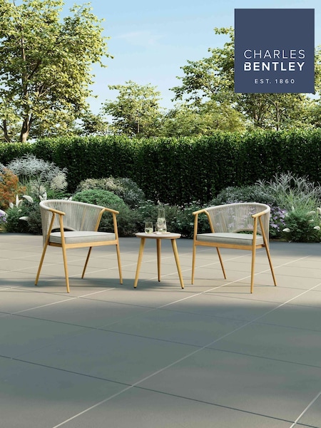 Charles Bentley Grey Almada Rope Weave Bistro Set (W55966) | £300