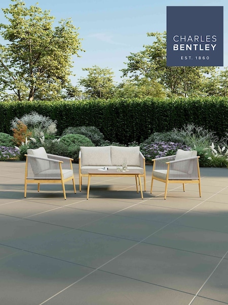 Charles Bentley Grey Almada Rope Weave 4 Seater Lounge Set (W55973) | £840