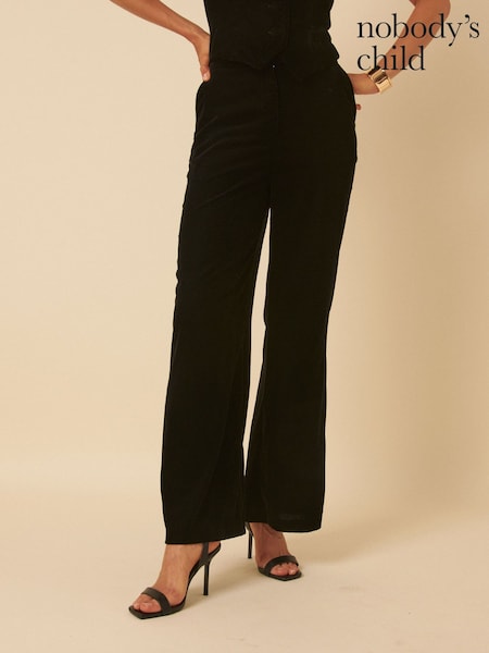 Nobodys Child Black Slim Velvet Trousers (W56011) | £79