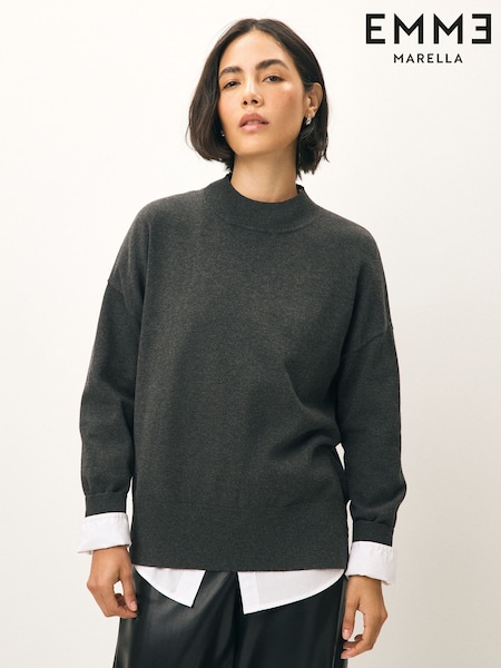 Emme Marella Grey Sfoglia Knitted Jumper (W56062) | £140