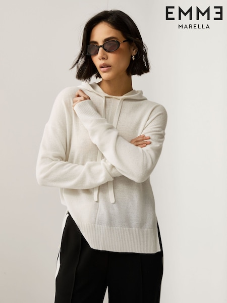 Emme by Marella Iseo Hooded White Jumper (W56071) | £175