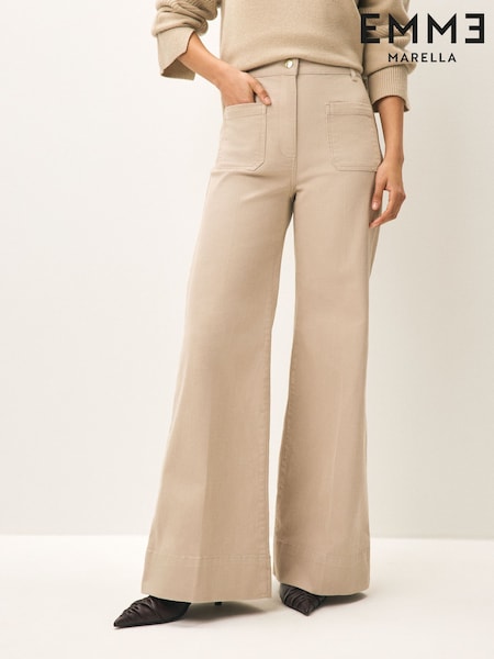 Emme by Marella Ruspa Flare White Trousers (W56077) | £129